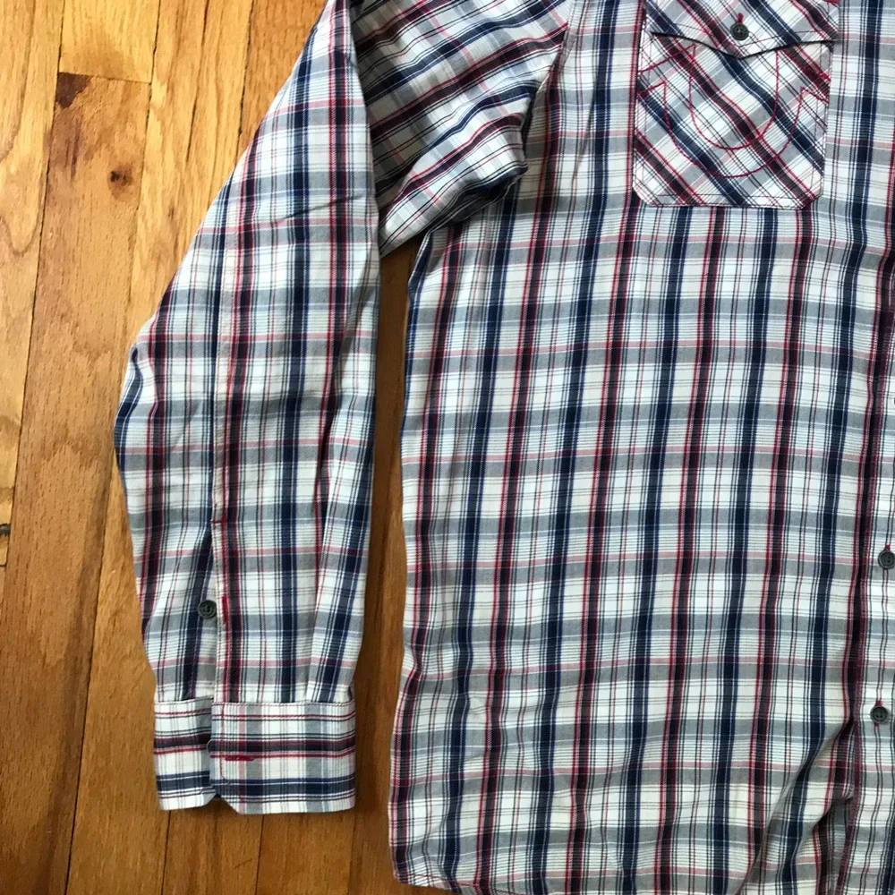 True Religion Men's Plaid Button-Down Shirt 3XL